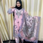 প্রিমিয়াম দুবাই মাইক্রো সফট সিল্ক থ্রি-পিস - প্যাস্টেল পিঙ্ক