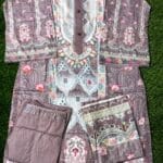 Elegant Digital Print Cotton Three Piece